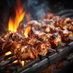 Easy Yogurt Marinated Chicken Skewers - Grilled Kabobs Recipe